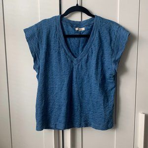 Madewell Women's Blue Knit Shirt - Size Medium